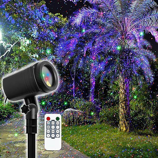 Firefly Garden Lights Star Projector Laser Christmas Lights-Laser Light Projector, Firefly Lights Show med fjernkontroll, vanntett