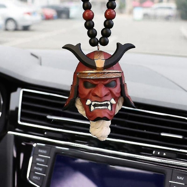 Samurai Demon Ghost Mask Bilhängande Ansiktsskyddande Bil Backspegel Pendel Bilinredning Hs