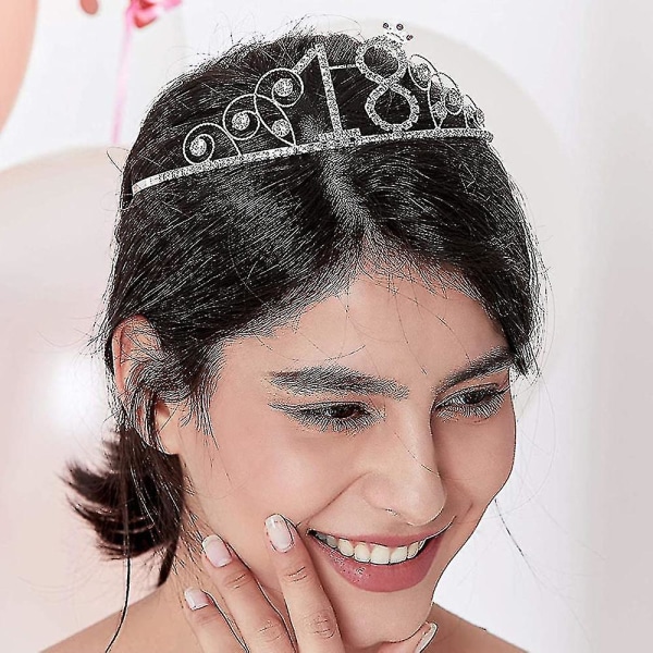 Födelsedagskrona Tiara med hårkam Kristall Rhinestone Princess Festtillbehör