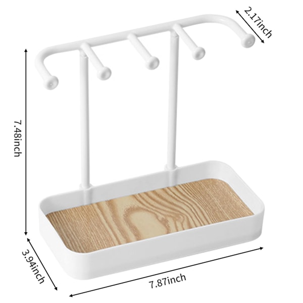 Smykkestativ, smykkeholder med trebrett, smykkeutstillingsstativ smykkelagringskroker for halskjede
