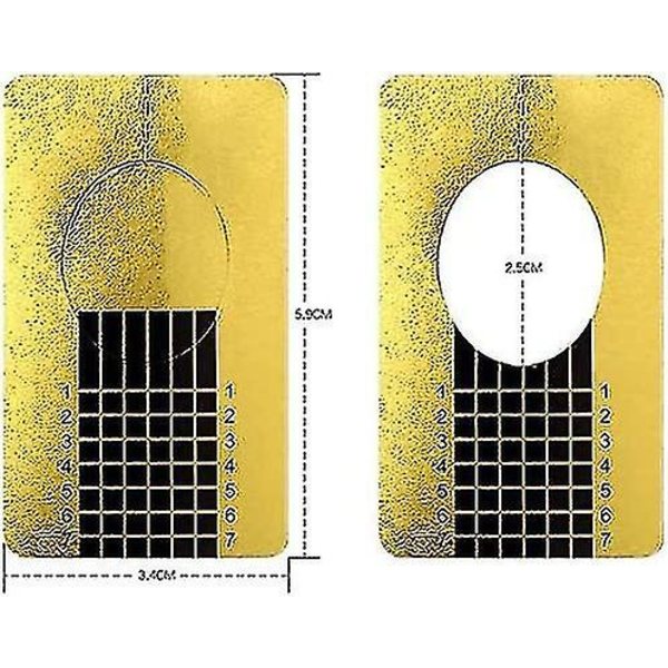 1 rulle (500 st) nagelmallar, självhäftande nagelmallar, förlängningsfolie, modelleringsmallar guld