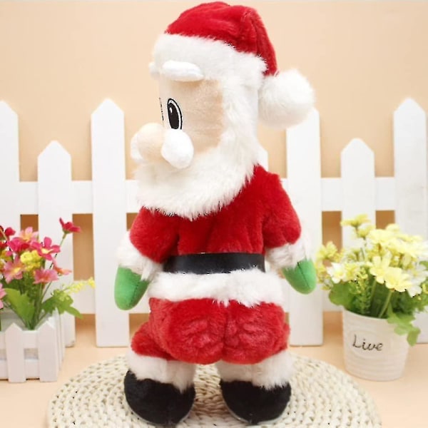 Elektrisk sjungande jultomte dockor rörliga tomte musikaliska plyschleksaker twerking tomte julbordsdekorationer dansande figur jul födelsedag
