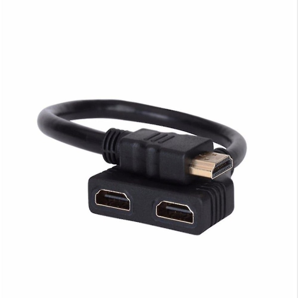 Hdmi-splitter - Hdmi-splitteradapterkabelsplitter Hdmi-hane till dubbla Hdmi-hona 1 till 2-vägs, stödjer två TV-apparater samtidigt