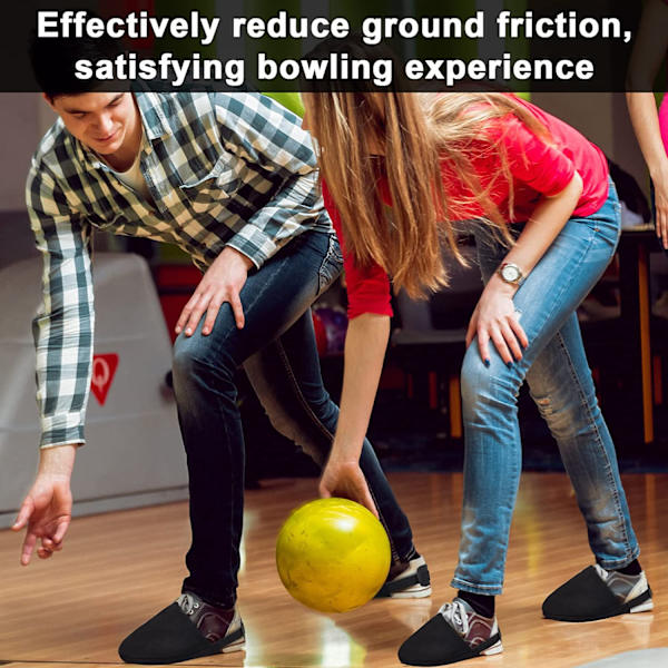 Bowling sko covers 2 par sorte bowling sko slider bowling tilbehør til kvinder og mænd (sort)