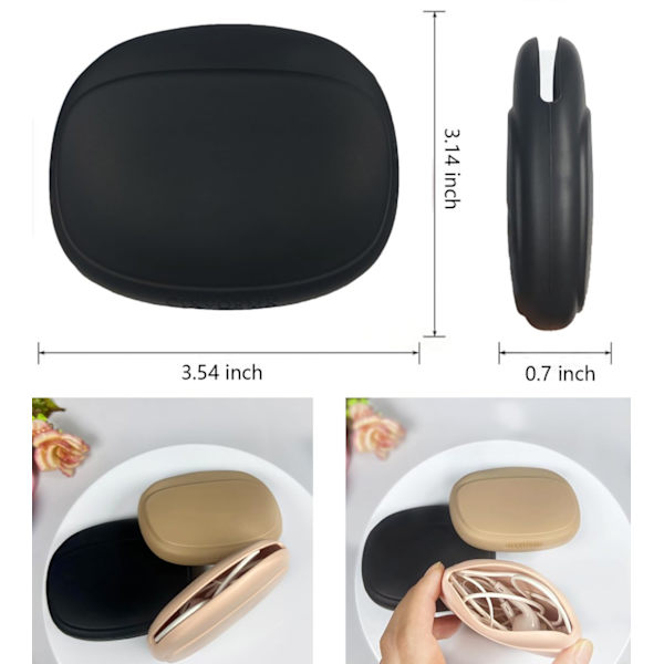 Silikone Hovedtelefon Organizer - Datakabel Opbevaringsboks - Mini Nøgleboks - Bærbar Trådløs Headset  (Sort - Brun - Nude-3PCS)