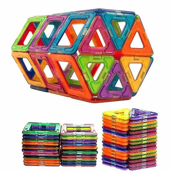 Magnetisk Byggesæt, 100 STK 3D DIY Pædagogiske ABS Plastfliser til Børn Alder 3+ Tilfældig Farve