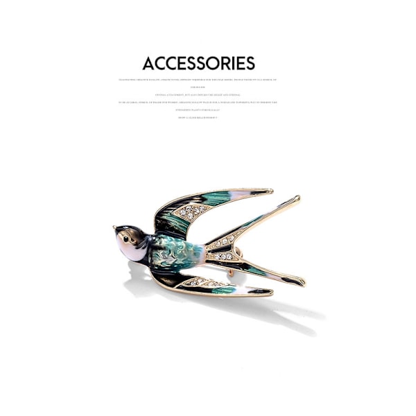 Emalj Pin Kvinnor Svala Broscher Pins Scarf Clip Fåglar Strass Bankett PinPremium Vacker Kristall Svala Djur Brosch