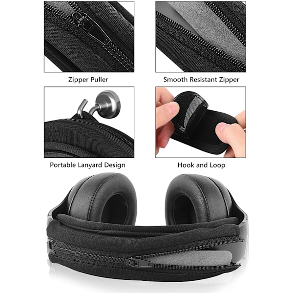 Läderhuvudbandskudde kompatibel med hörlurar ersättningsband, headset huvudkuddeöverdrag reparationsdel (svart)
