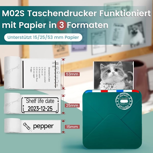 Miniskriver - Miniskriver for smarttelefon - Bluetooth-termisk skriver