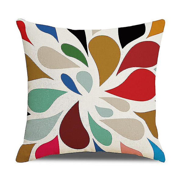 Set med 4 myke bomullslin puter til hjemmedekorasjon (45 x 45 cm)