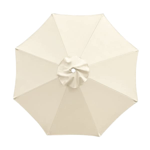 Udskiftningsbaldakin til parasol, vandtæt UV-beskyttende polyesterovertræk til have, strand, camping, 3 m 8 ribber beige