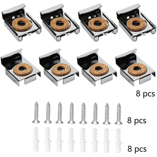 8 st spegelhållare väggspegelhållare spegelhållare med skruvar och expansionsrör