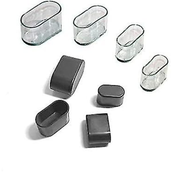Stolsbensöverdrag i silikon, möbelfotsskydd, bordsskydd, golvskydd, 8-24 st, transparent/24 st, 15 x 30 mm