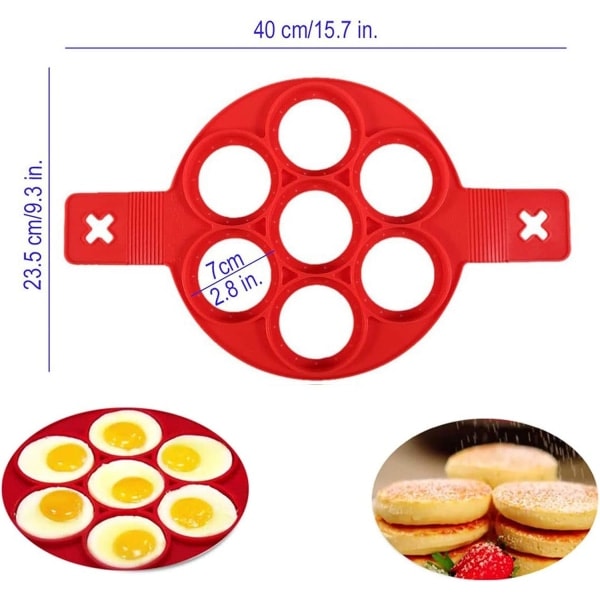 Galaxy Silikon Pannkageform, Non-Stick Form til Pannkager, Pander, Non-Stick 7 Huller