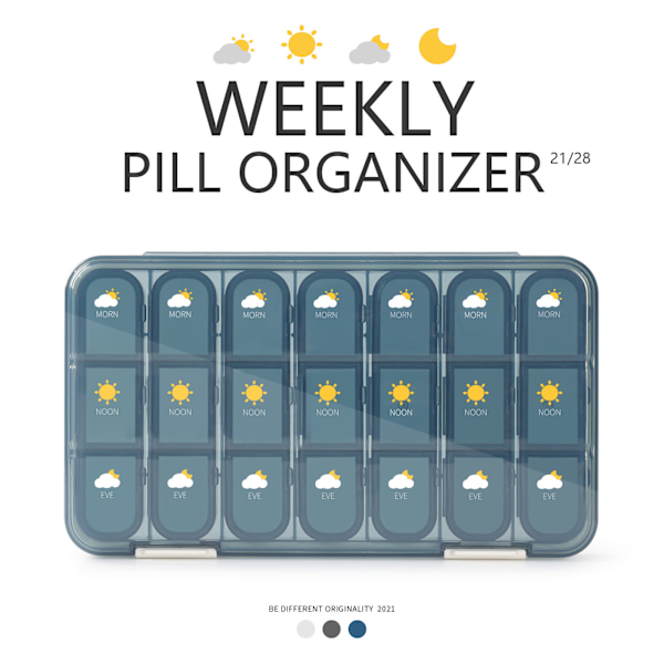 Pill Organizer 7 Days Pill Organizer，Portable Pills Box，Monthly Medicine Splitters Vitamins Cases in Box Package