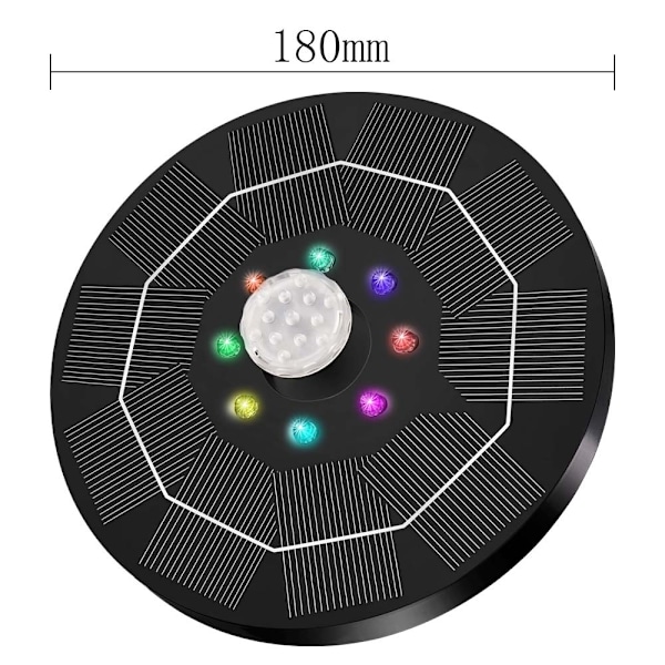 3,5W Fuglebad Fontener med Øm Blomst 2024 Oppgradert Glasspanel, Solfontene DIY Utendørs 18cm