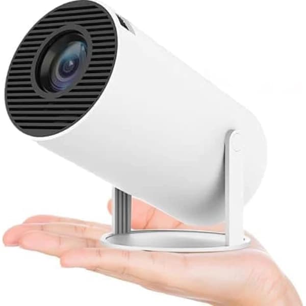 HY300 Pro Mini Projektor 4K-stödd Android 12 WiFi 6 Bluetooth 5.2 Automatisk Keystone Hemmabio Vit