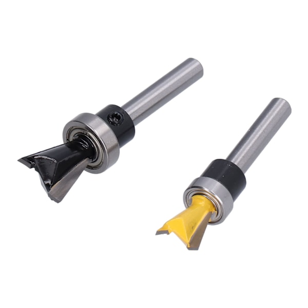 Dovetail-fres, 2 stk/sett Dovetail-fres med lager for trebearbeiding, 1/4 tommers skaft