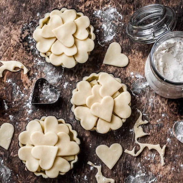 24 Mini Geometriset Muotit Leivontaan, Ruostumattomasta Teräksestä Valmistetut Pikkuleipämuotit Fondant-kakulle, Kekseille, Pikkuleiville ja Leivonnaisille