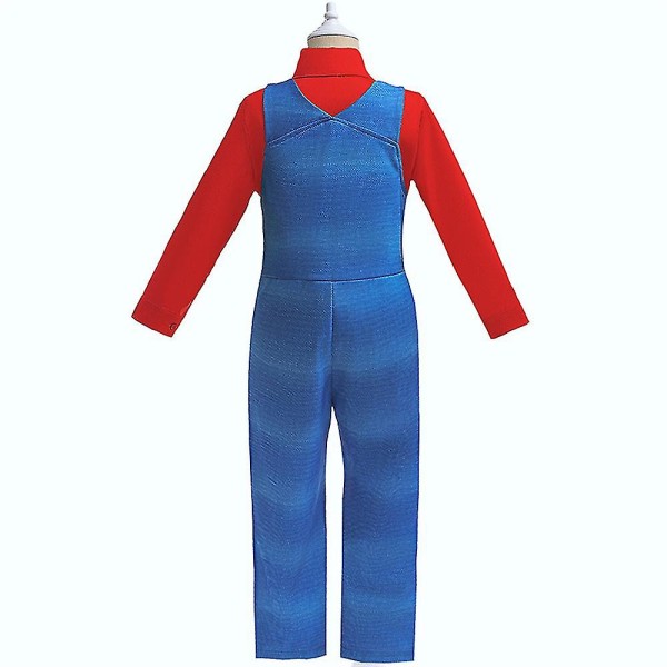 Barn Pojkar Flickor Super Mario Costume Jumpsuit Halloween World Book Day Cosplay Carnival Playsuit 6-7 Years Red