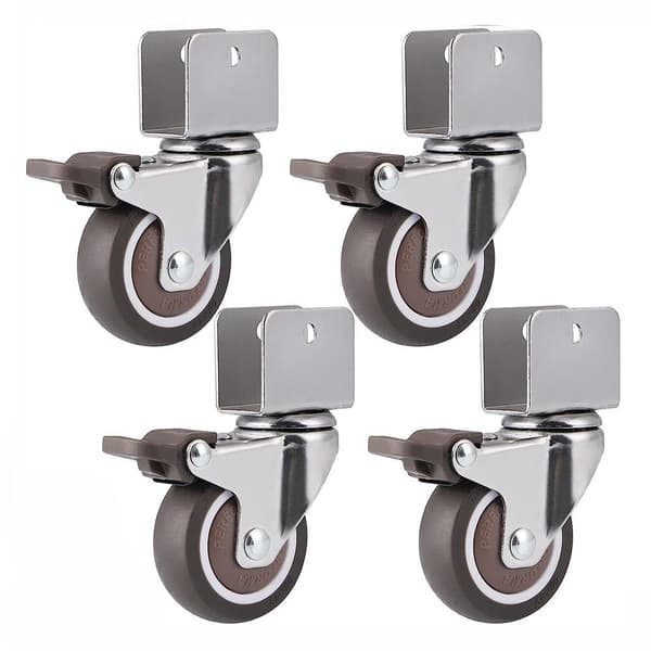 4 länkhjul med broms 2\" med 3/4\" U-fäste