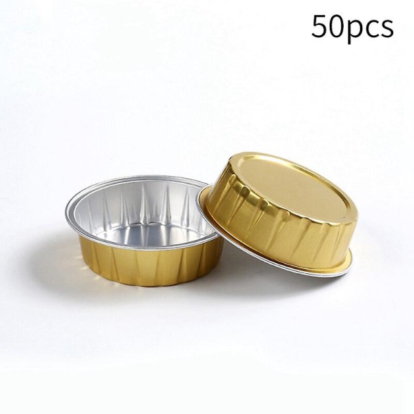 50 st engångsbrukbara aluminiumfolieformar för kakor, 60 ml, bakning, grillning, takeaway