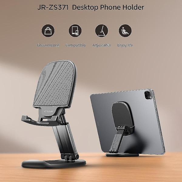 Joyroom Jr-zs371 Skrivebordsstativ for Telefon PC+ABS+Aluminiumlegering Justerbar Foldbar Tablet Holder Kb