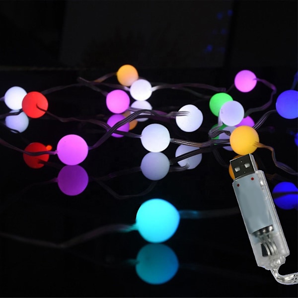 200 tommer 50 stk. LED-lyskæde, regntæt, USB-drevet, farverige lyskæde, app-fjernbetjening, flere tilstande, indendørs og udendørs juletræ