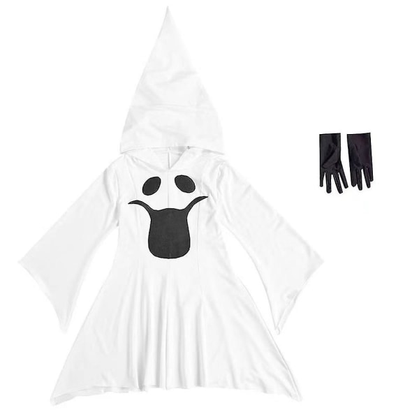 2-6år Toddler Barn Baby Flickor Pojkar Halloween Ghost Kostymer Kläder Cosplay Finklänning Med Handskar Outfits H 4-5 Years
