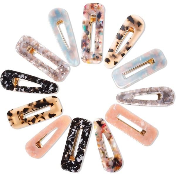 12 Pcs Acrylic Resin Hair Barrettes Hair Clips For Women Hair Accessories