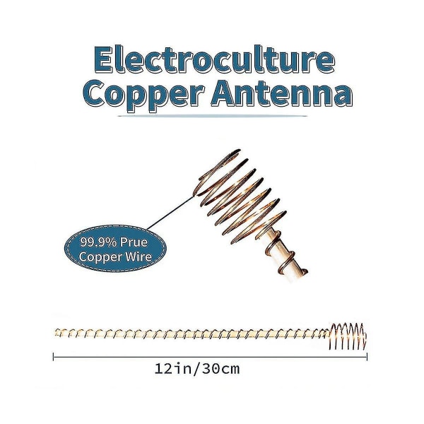 6-pakke elektrokultur hagearbeid kobberspoleantenner for dyrking av hageplanter grønnsaker med elektrokulturspoler