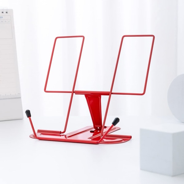 Book stand for reading, book holder cookbook stand (red)