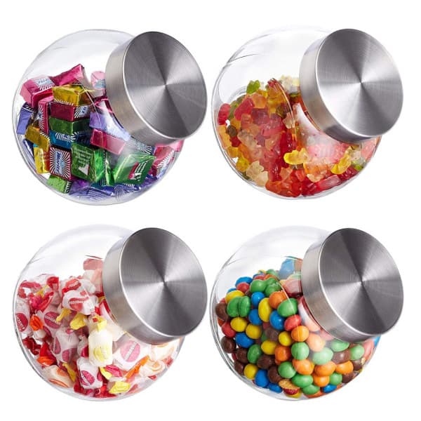 Slikdåser Sæt med 4 1,5L Opbevaringsdåser til Slikmad Candy Bar