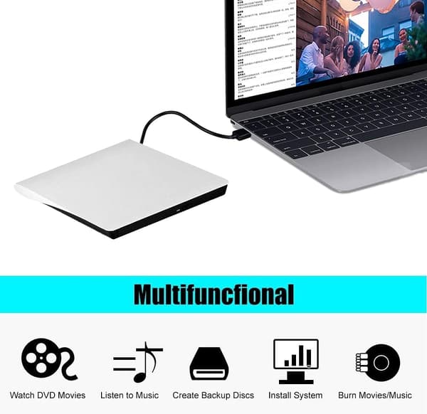 Extern DVD-enhet, USB 3.0 Portabel CD/DVD-RW-enhet/DVD-spelare