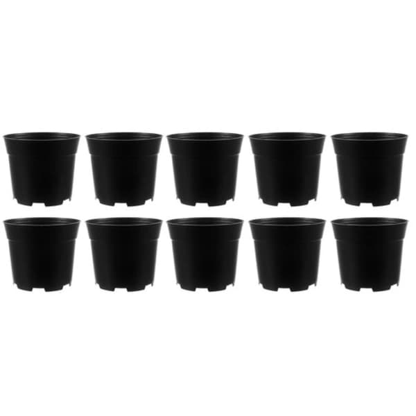 Växtkrukor 10-pack Flexibla Hållbara Plast för Fröstart och Omplantering Svarta 16 cm 10-Pack