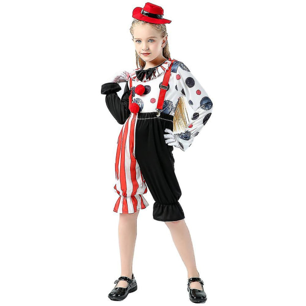 3-12 år Barn Pojke Flickor Rolig prickig clowndräkt Halloween Cosplay-kostymer 10-12 Years