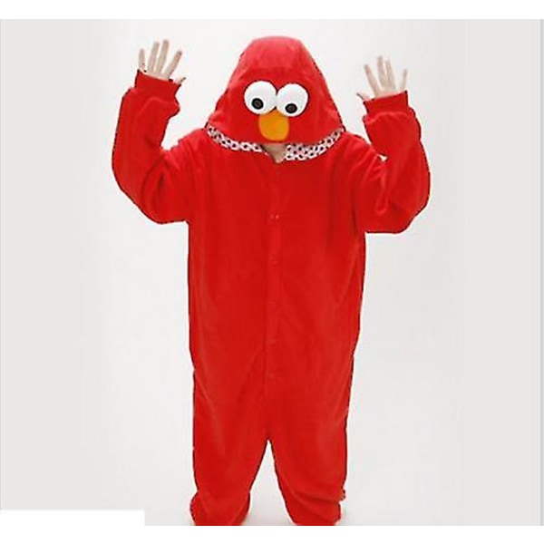 Vuxen Sesam Street Cookie Kostym Pyjamas Outfit. a Red XL