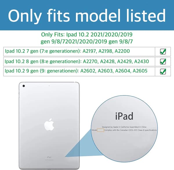 iPad 10,2 tums fodral, vikbart, svart