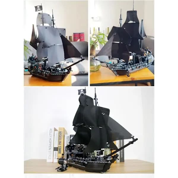 Black Pearl Byggeklodser Piratskibssæt Samlelegetøj Gave til voksne og børn Sort