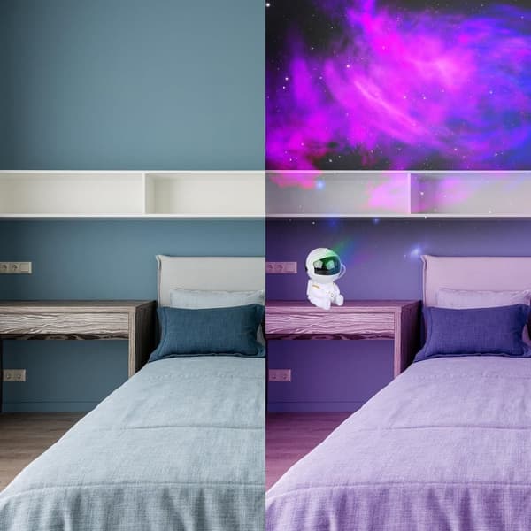 Astronaut Star Projektor, Stjärnprojektor Galaxljus för Barn, Rumsdekoration, Hemma Bio Vit