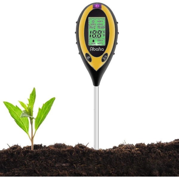 Soil Tester 4 In 1 Soil Tester Ph Meter, Sunlight, Temperature, Hygrometer For Garden Farm Lawn Indoor Outdoor Plant Flower