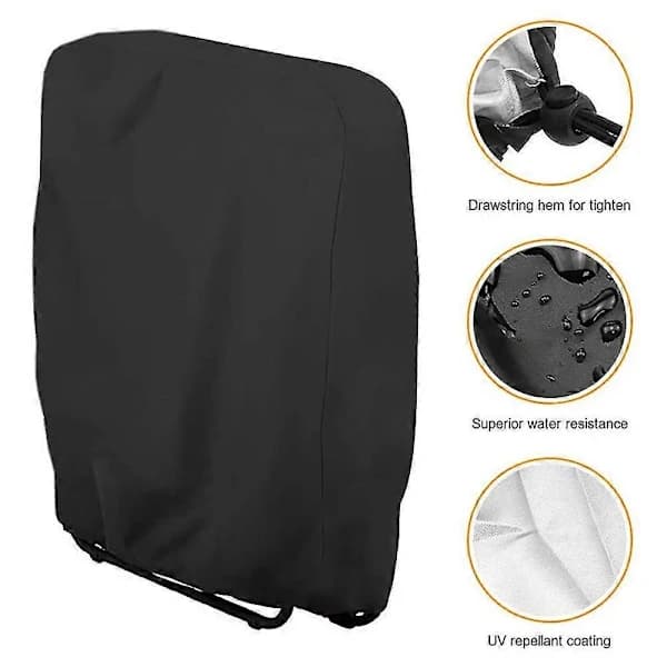 Zero Gravity Stolskydd 210D Polyester Dammtätt Allväders Utomhus Uteplats Trädgård Fällstolsskydd Svart 71x20x34x110cm
