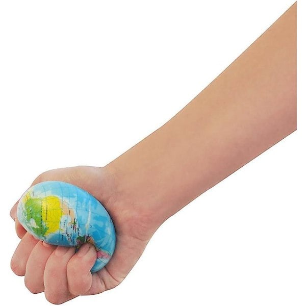Anti-Stressboll, Klämboll Glob för Stresslindring, Boll med Världskarta för Avkoppling och Vädrande, Perfekt för Resor