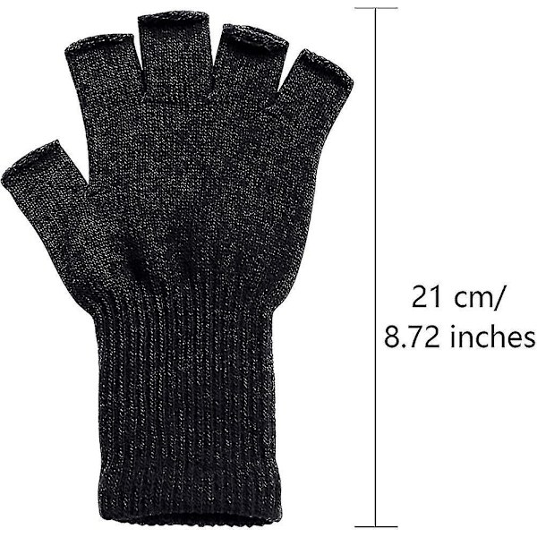 2 par unisex halvfinger handsker vinter strækbar strik fingerløse skrivehandsker Lmell gave