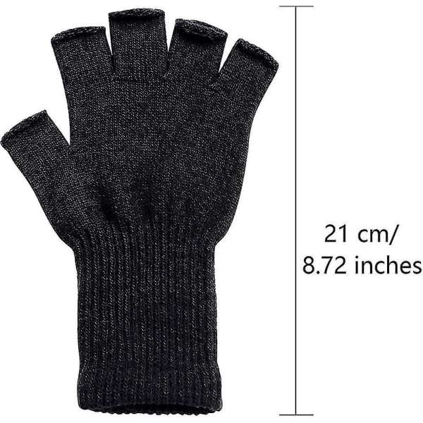 2 par unisex halvfingerhandskar vinter stretchiga stickade fingerlösa skrivhandskar Lmell present