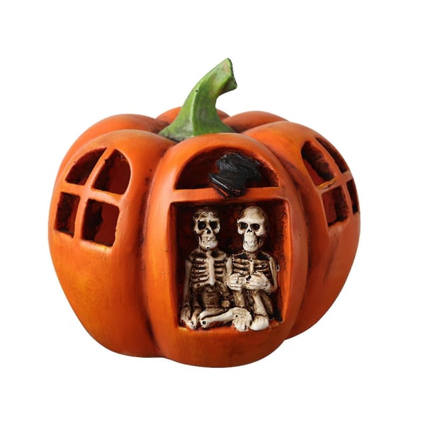 Halloween Lantern Skull Jack-o-lantern Med LED-lampor Hemdekorationer