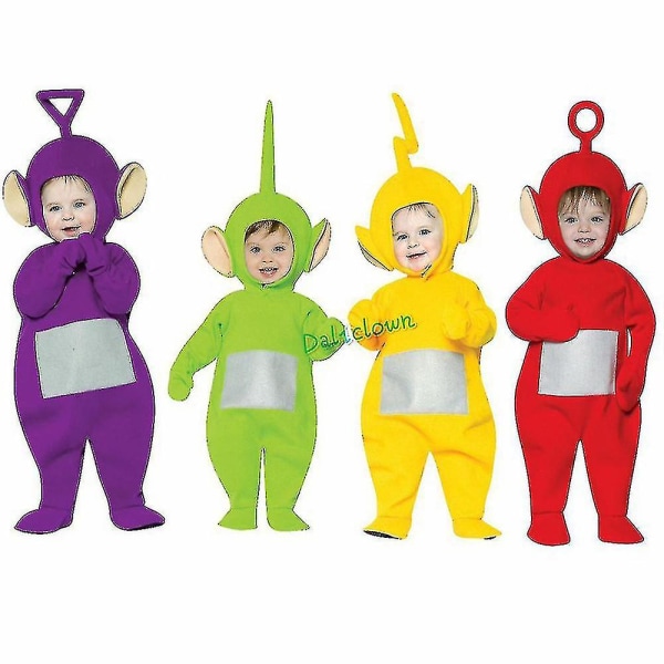 [halva priset] Teletubbies kostym för barn Barn Rolig Dipsy Po Laa Tinky Winky Onesie Julfödelsedagsfest Halloween kostym Kids 110cm*Teletubbies Dipsy Teletubbies
