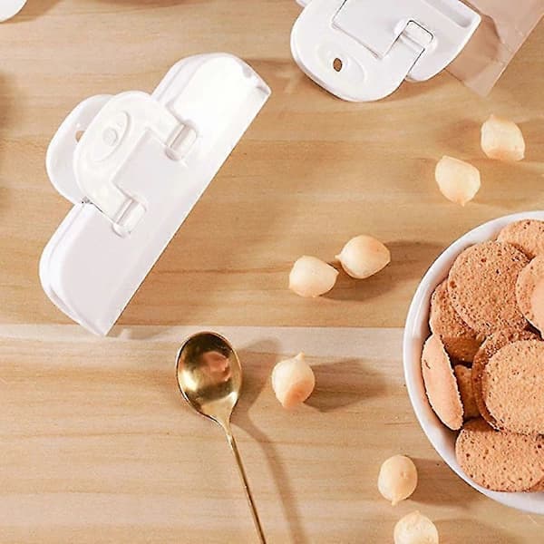 Poseforseglingsklemmer, ABS Snack- og Madopbevaringspose-lukninger til Køkken Hjemmekontor, Blå, 2-pak