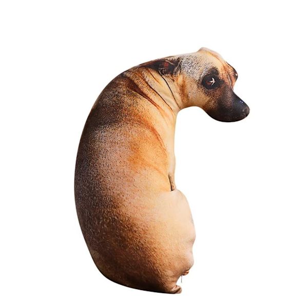 Hundepute 3D Simulering Hund Formet Pute, Morsom Inu Plysj Pute Hund Utstoppet Dyr Pute Stol Pude for Dekor