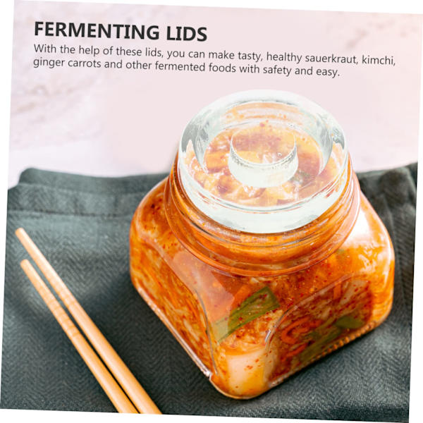 Sylteglasslokk 3 stk Mason Jar Steinpressingbøtte Sett Fermenteringsvekter Starter Hermetiseringsutstyr Lokk Vannbad